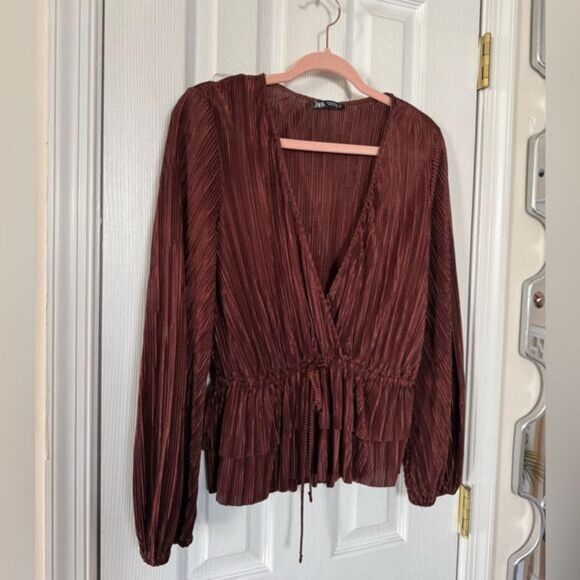 Zara Women's Brown Blouse - Picture 5 of 8